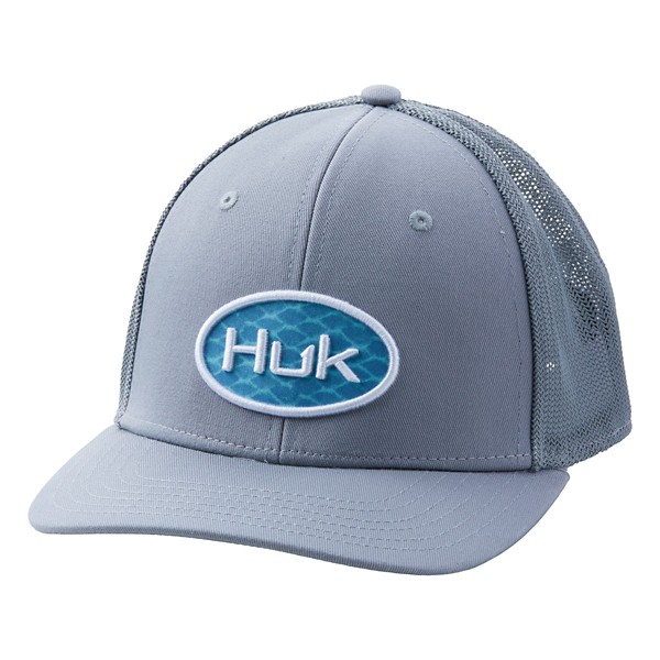 Men's Huk Scaled Logo Stretch Trucker Flexfit Hat product image