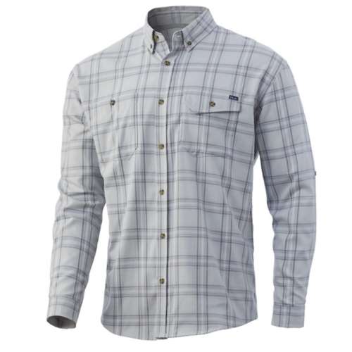 Men's Seattle Mariners Gray/Navy Large Check Flannel Button-Up Long Sleeve  Shirt