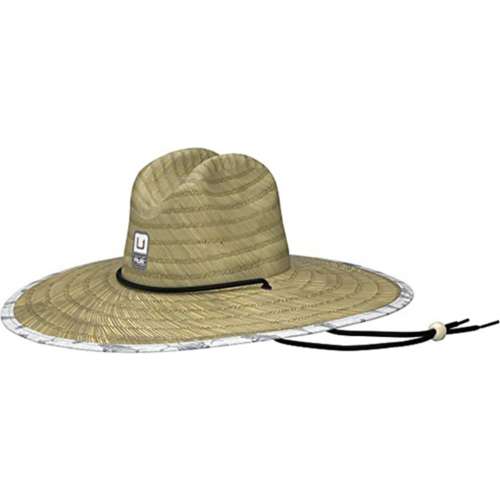 Men's Huk Straw Wide Brim Fishing Adjustable Hat