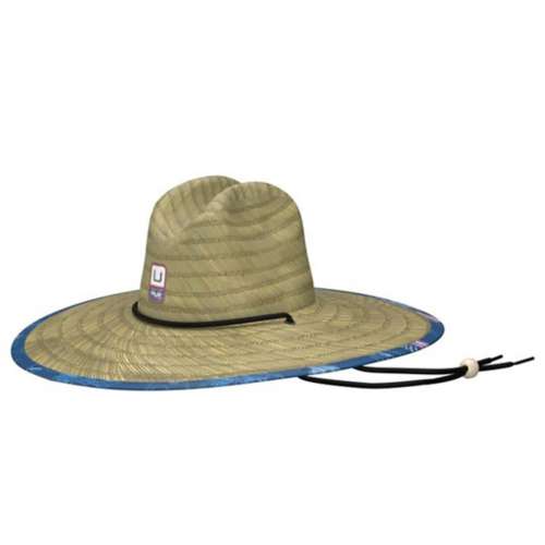 Men's Huk Fish and Flags Straw Sun Hat