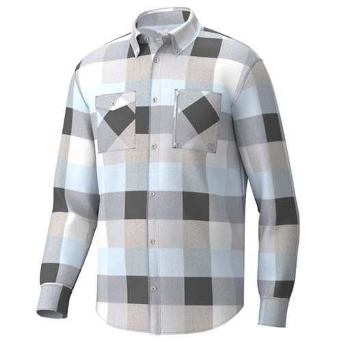 Men's Gray/Navy Seattle Mariners Large Check Flannel Button-Up Long Sleeve  Shirt