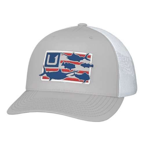 Men's Huk Trophy Flag Trucker Adjustable Hat