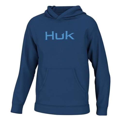 NEW HUK Performance Logo Raglan Long-sleeved Shirt, SMALL Orange- SPF AND  SOFT