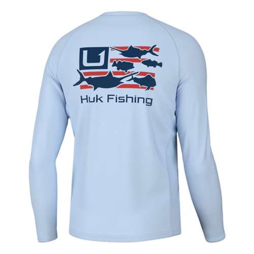 Huk Trophy Flag Pursuit Performance Shirt - Men's Ice Water XL