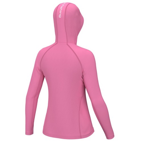 Women's Huk Icon Long Sleeve Hooded T-Shirt,1/4 Zip
