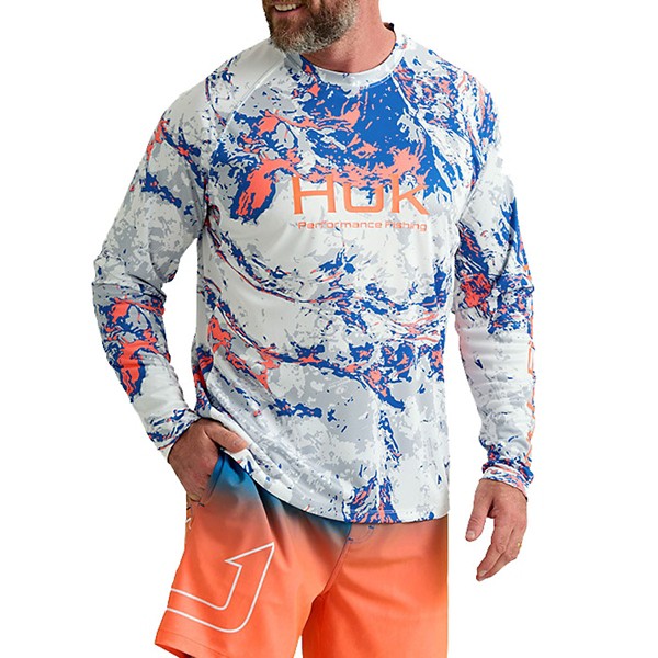 Men's Huk Mossy Oak Pursuit Performance Long Sleeve Hooded T-Shirt - Huk