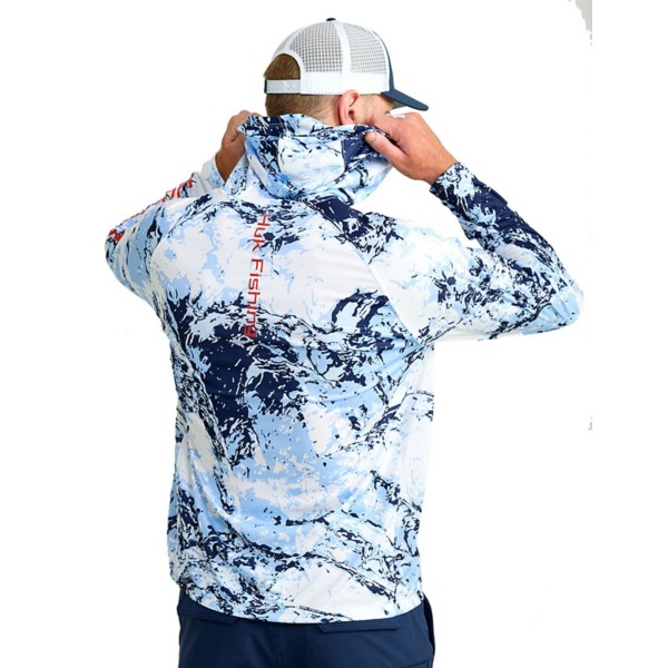 Men's Huk Mossy Oak Pursuit Performance Long Sleeve Hooded T-Shirt - Huk