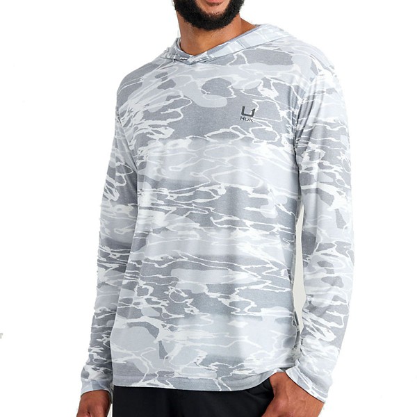 Men's Huk Leeward KC Printed Long Sleeve Hooded T-Shirt - Huk