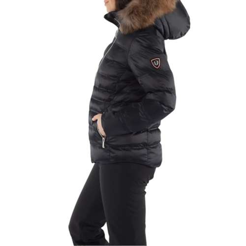 Women's Sunice Fiona Fur Waterproof Hooded Short Puffer Jacket