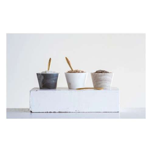 Creative Co-Op ASSORTED Marble Bowl with Spoon