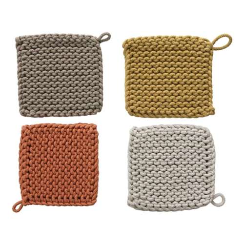 Creative Co-Op Cotton Crocheted Pot Holder (Colors May Vary)