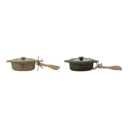 Creative Co-Op Brie Baker and Bamboo Spreader (Colors May Vary)