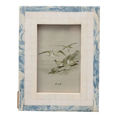 Creative Co-Op Blue and Ivory Photo Frame