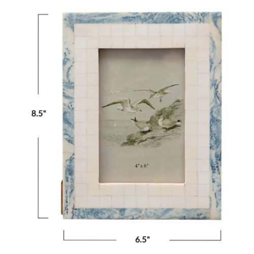 Creative Co-Op Blue and Ivory Photo Frame