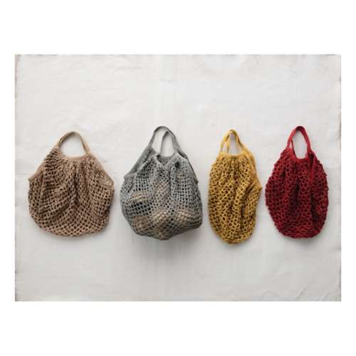Creative Co-Op ASSORTED Cotton Crochet Market Bag