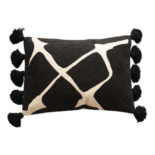 Creative Co-Op Cotton Embroidered Lumbar Pillow