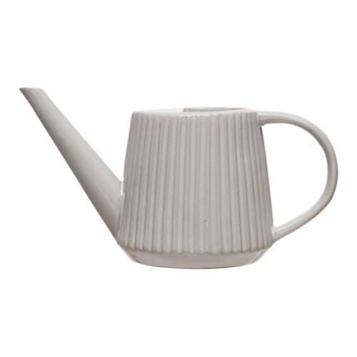 Creative Co-Op Stoneware Fluted Watering Can