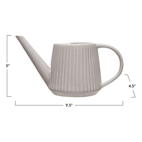 Creative Co-Op Stoneware Fluted Watering Can