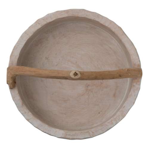 Creative Co-Op Hand-Carved Mango Wood Bowl with Branch Handle