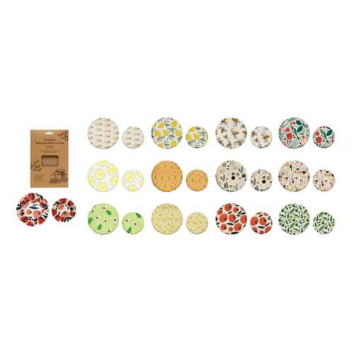 Creative Co-Op ASSORTED Reusable Fabric Beeswax Food Covers with Prints