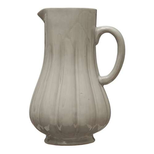 Creative Co-Op 62 oz. Stoneware Fluted Pitcher