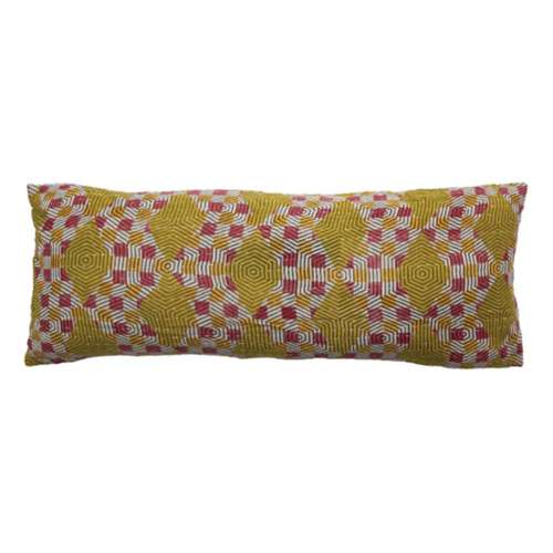 Creative Co-Op 36" x 14" Vintage Kantha Patchwork Lumbar Pillow (Sleeps with Dogs)