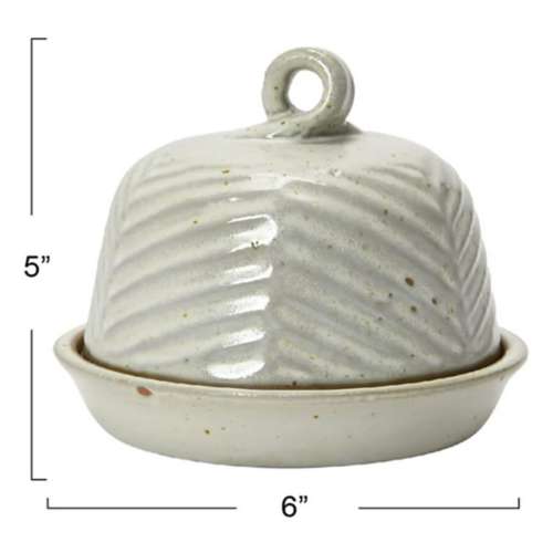 Creative Co-Op Ceramic Domed Dish with Handle