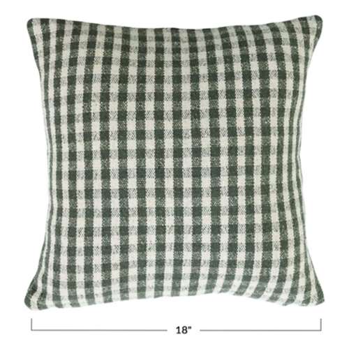 Creative Co-Op Woven Recycled Cotton Gingham Pillow