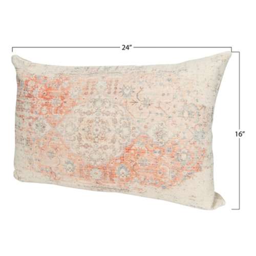 Creative Co-Op 24'x16" Cotton Distressed Print Lumbar Pillow