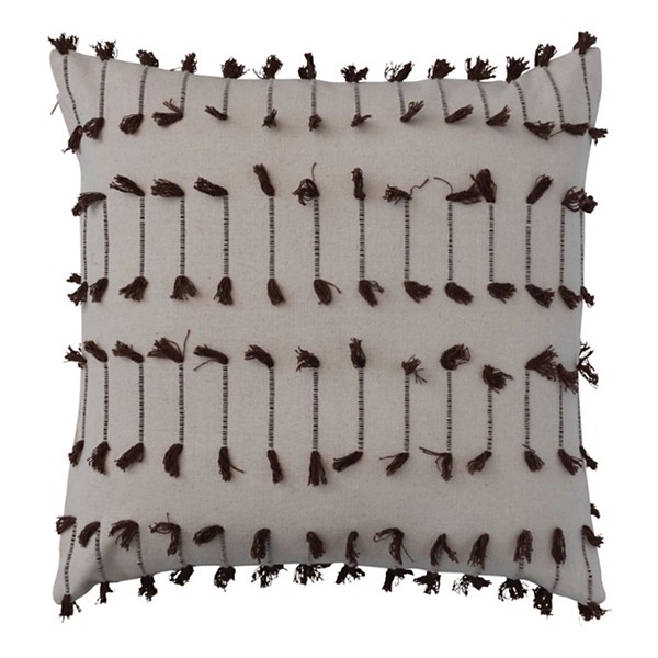 Creative Co-Op Cotton Dhurrie Pillow w/ Woven Tassels