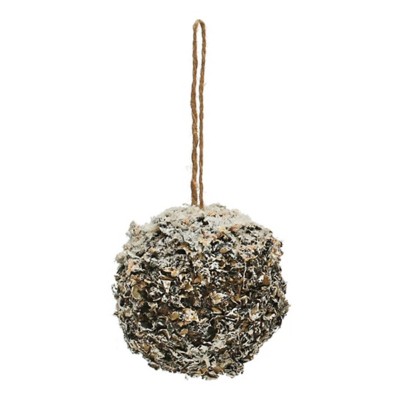 Creative Co-Op 4" Round Faux Moss Ball Ornament w/ Snow