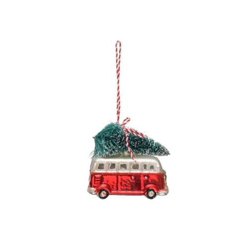 Creative Co-Op Vintage Bus With Tree Ornament