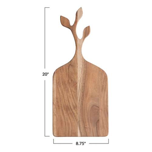 Creative Co-Op Acacia Wood Cutting Board with Branch Shaped Handle