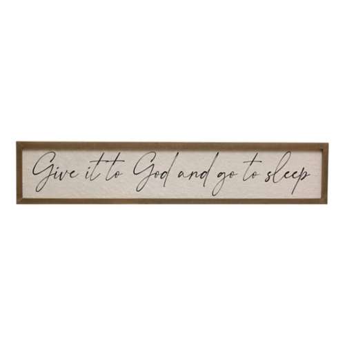 Creative Co-Op Wood Framed Textured Wall Dcor "Give it to God.."