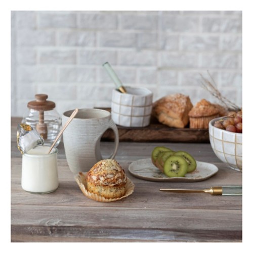 Creative Co-Op 14 oz. Glass Honey Jar w/ Acacia Wood Lid & Attached Honey Dipper