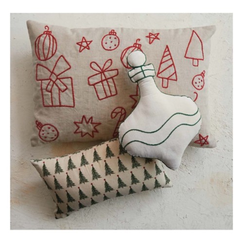 Creative Co-Op Stonewashed Cotton Printed Lumbar Pillow - Primary Image
