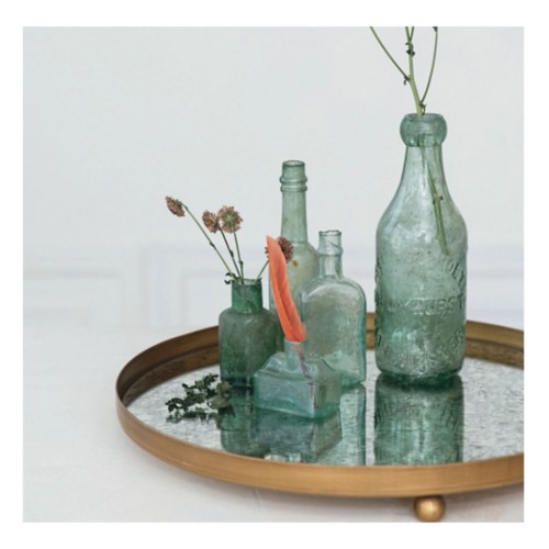 Creative Co-Op - Fioriera Decorativa In Vetro Su Base In Legno, Trasparente E Naturale, 17,8x17,8x16,5 Cm - 5
