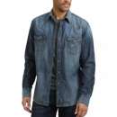 Men's Wrangler Retro Premium Denim Long Sleeve Button Up Shirt