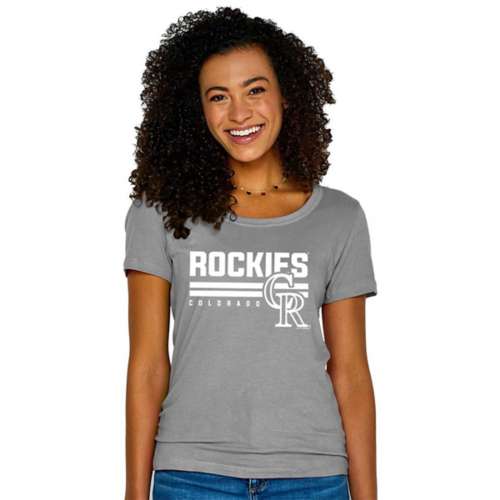 Colorado Rockies Youth Heavy Hitter V-Neck T-Shirt - White/Black