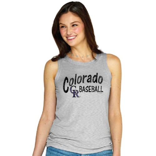 Soft As A Grape Women's Colorado Rockies Script Tank