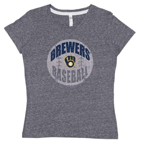 Soft As A Grape Women's Milwaukee Brewers Melange T-Shirt