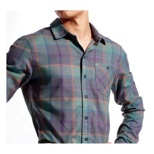 Men's PEARL iZUMi Roe Flannel Long Sleeve Cycling Button Up Shirt