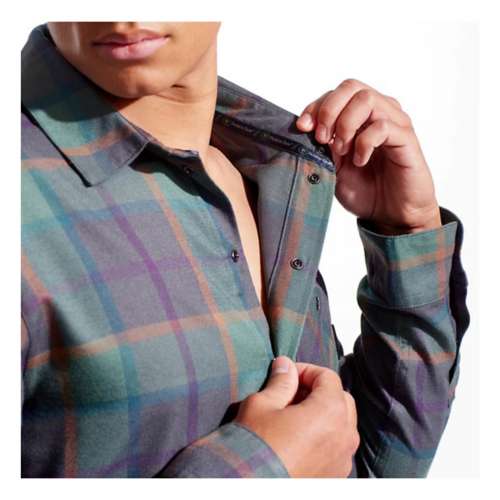 Men's PEARL iZUMi Roe Flannel Long Sleeve Cycling Button Up Shirt
