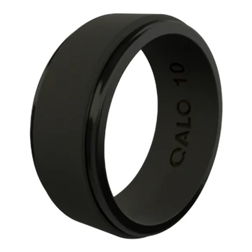 Qalo Men s Silicone Ring Step Edge Black 9