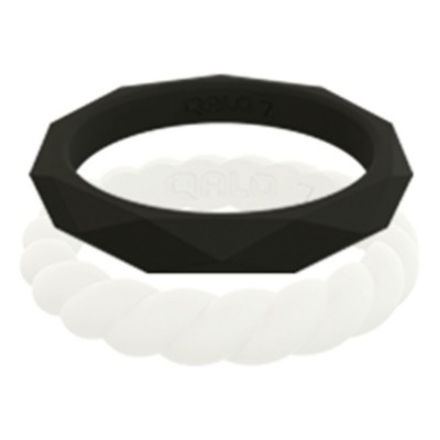 Women's Qalo Women's Stackable Silicone Set Ring Set