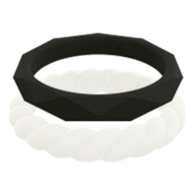 Women's Qalo Women's Stackable Silicone Set Ring Set