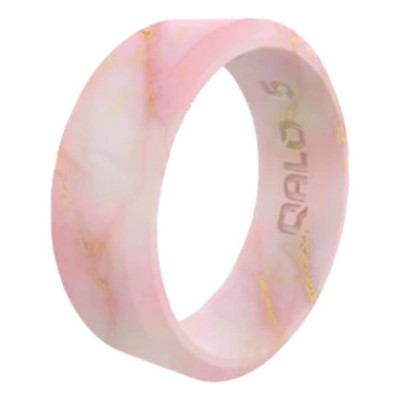 Women's Qalo Metallic Marble Modern Silicone Ring