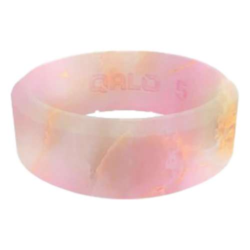 Women's Qalo Metallic Marble Modern Silicone Ring