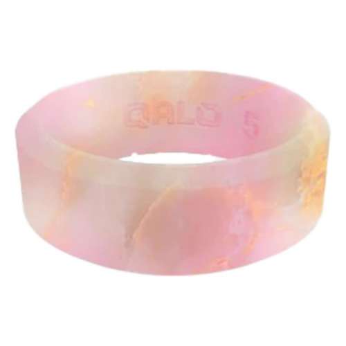 Women's Qalo Metallic Marble Modern Silicone Ring