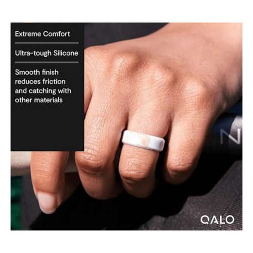 Women's Qalo Metallic Marble Modern Silicone Ring
